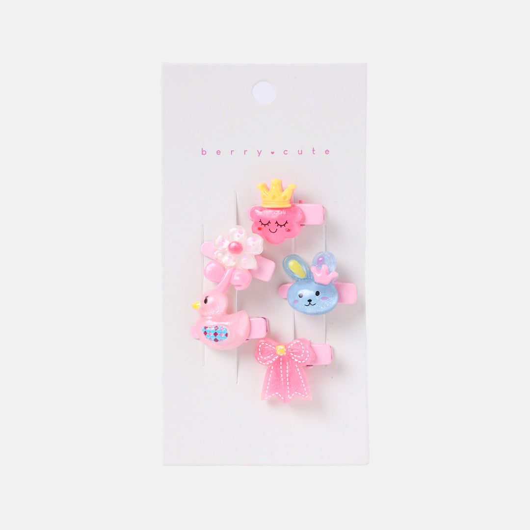 Stroberi Acrylic Character Mix Hair Clip Set