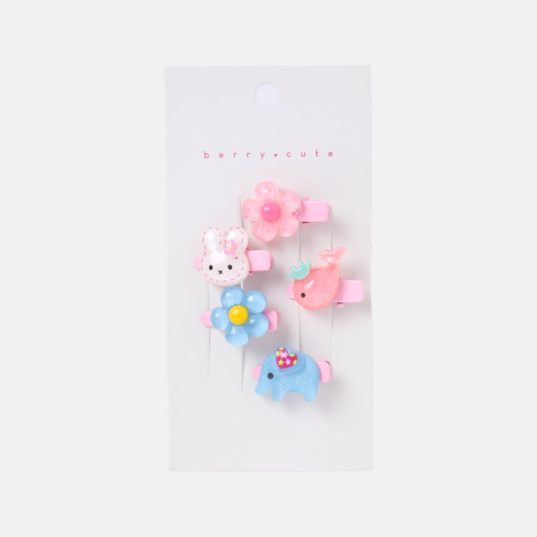 Stroberi Acrylic Character Mix Hair Clip Set