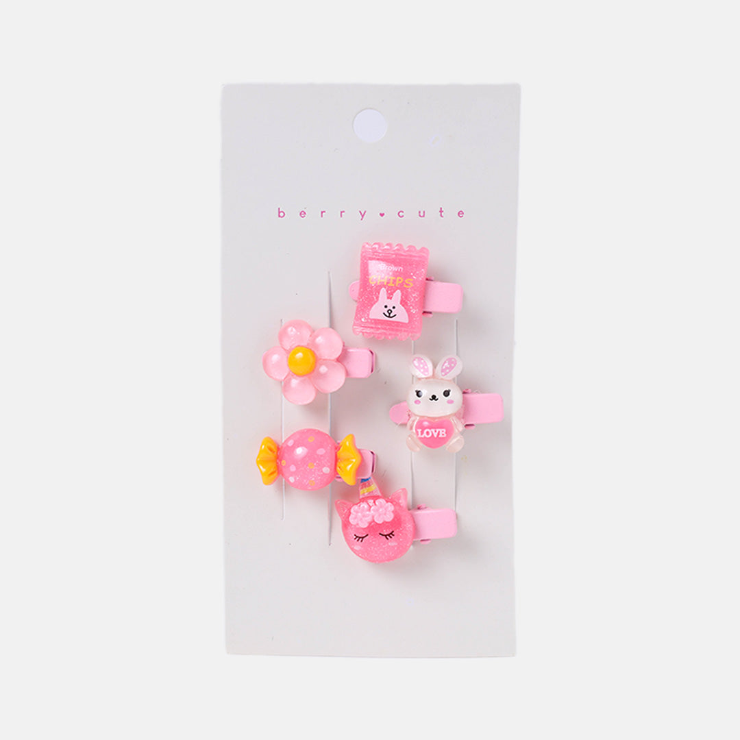 Stroberi Acrylic Character Mix Hair Clip Set