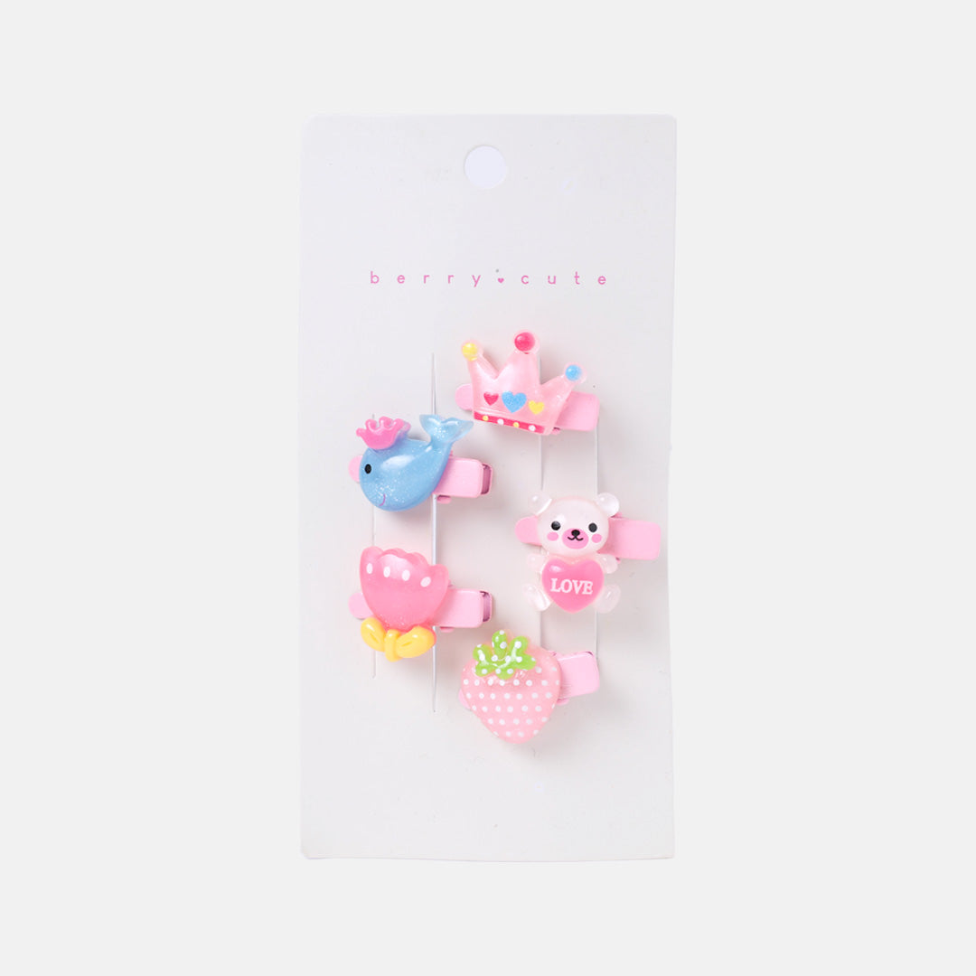 Stroberi Acrylic Character Mix Hair Clip Set