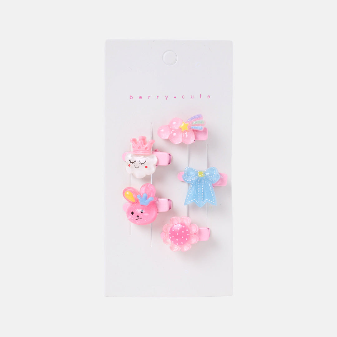 Stroberi Acrylic Character Mix Hair Clip Set