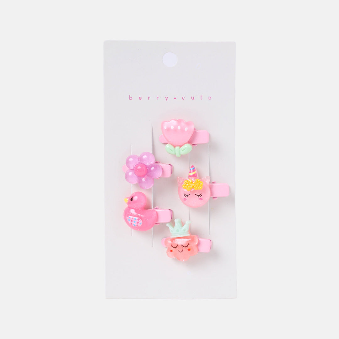 Stroberi Acrylic Character Mix Hair Clip Set