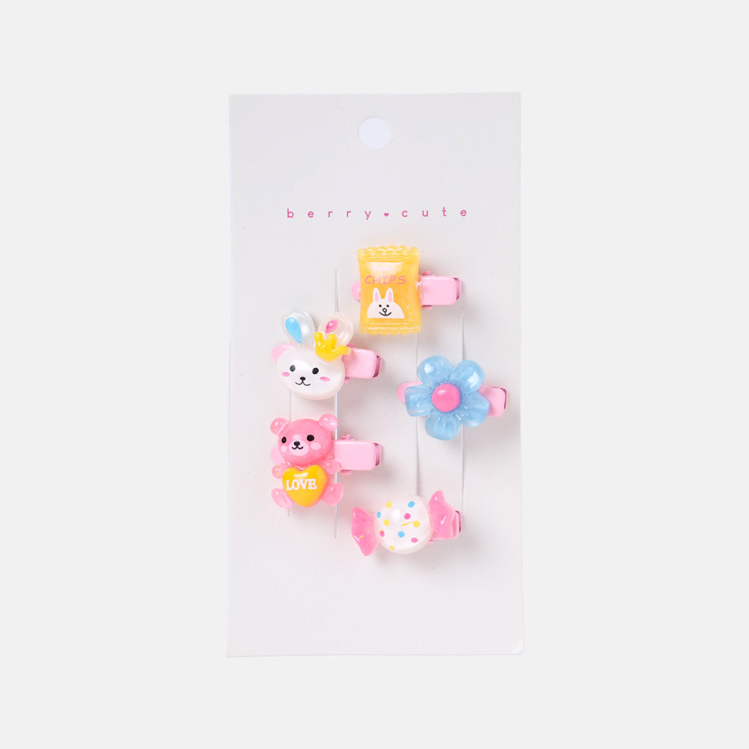 Stroberi Acrylic Character Mix Hair Clip Set