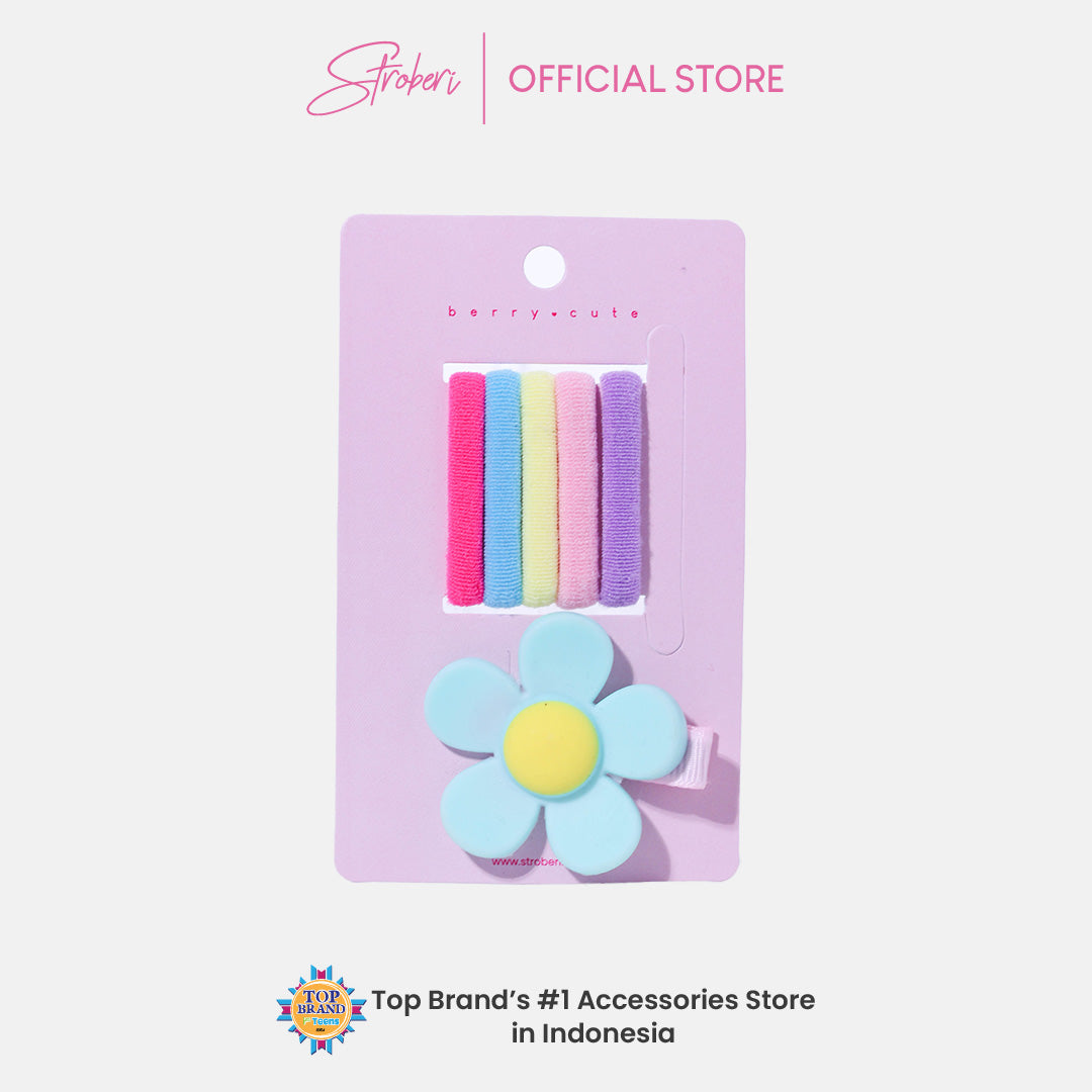 Stroberi Colorful Baby Hair Tie & Clip Set
