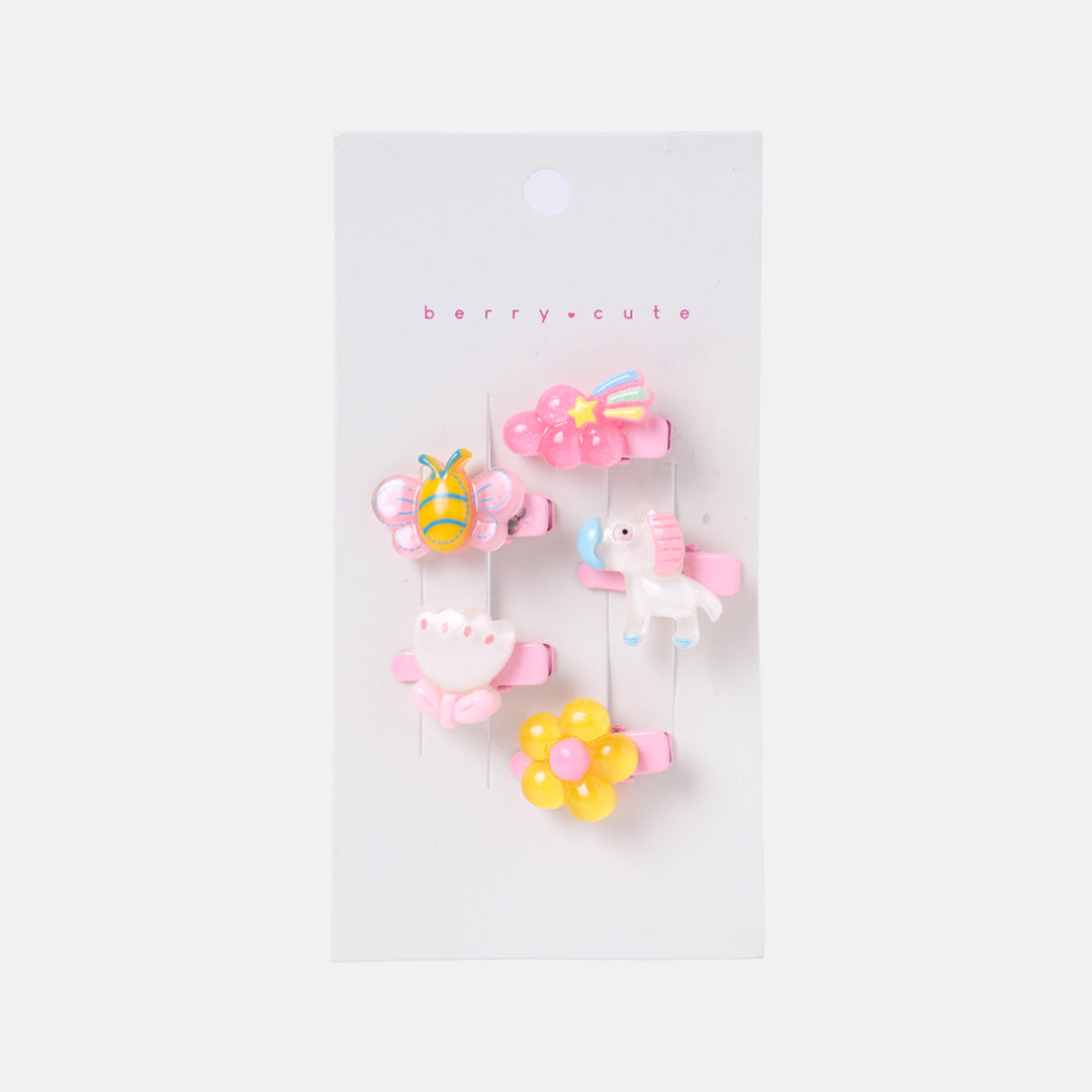 Stroberi Acrylic Character Mix Hair Clip Set