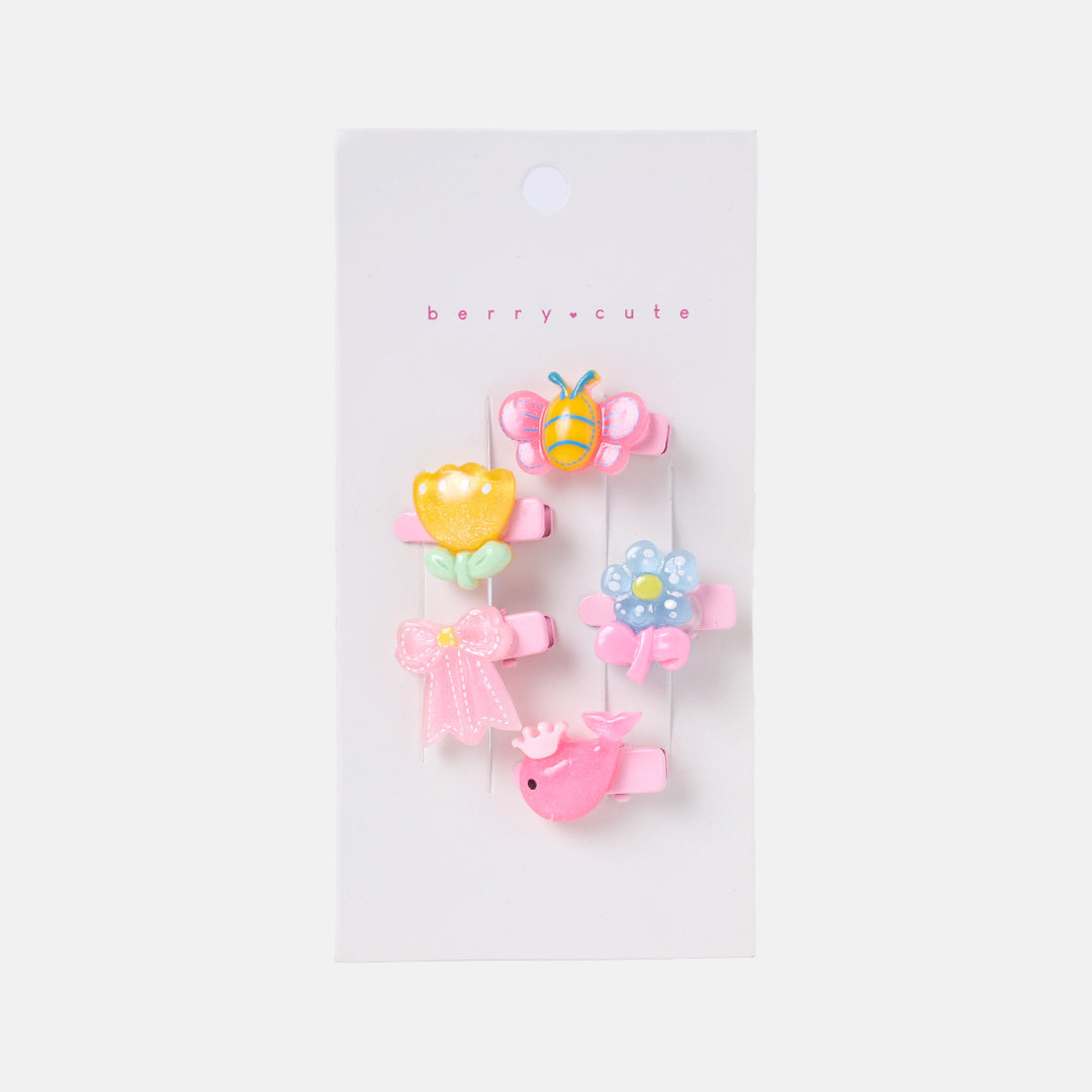 Stroberi Acrylic Character Mix Hair Clip Set