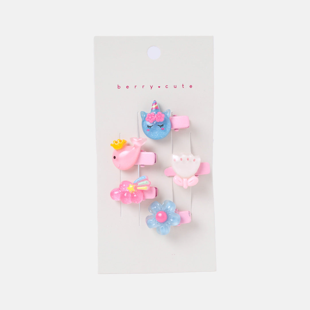 Stroberi Acrylic Character Mix Hair Clip Set