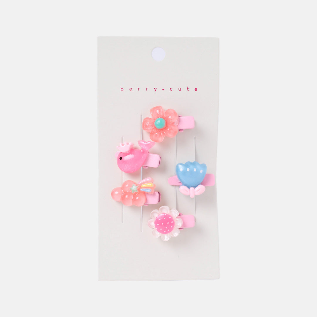 Stroberi Acrylic Character Mix Hair Clip Set