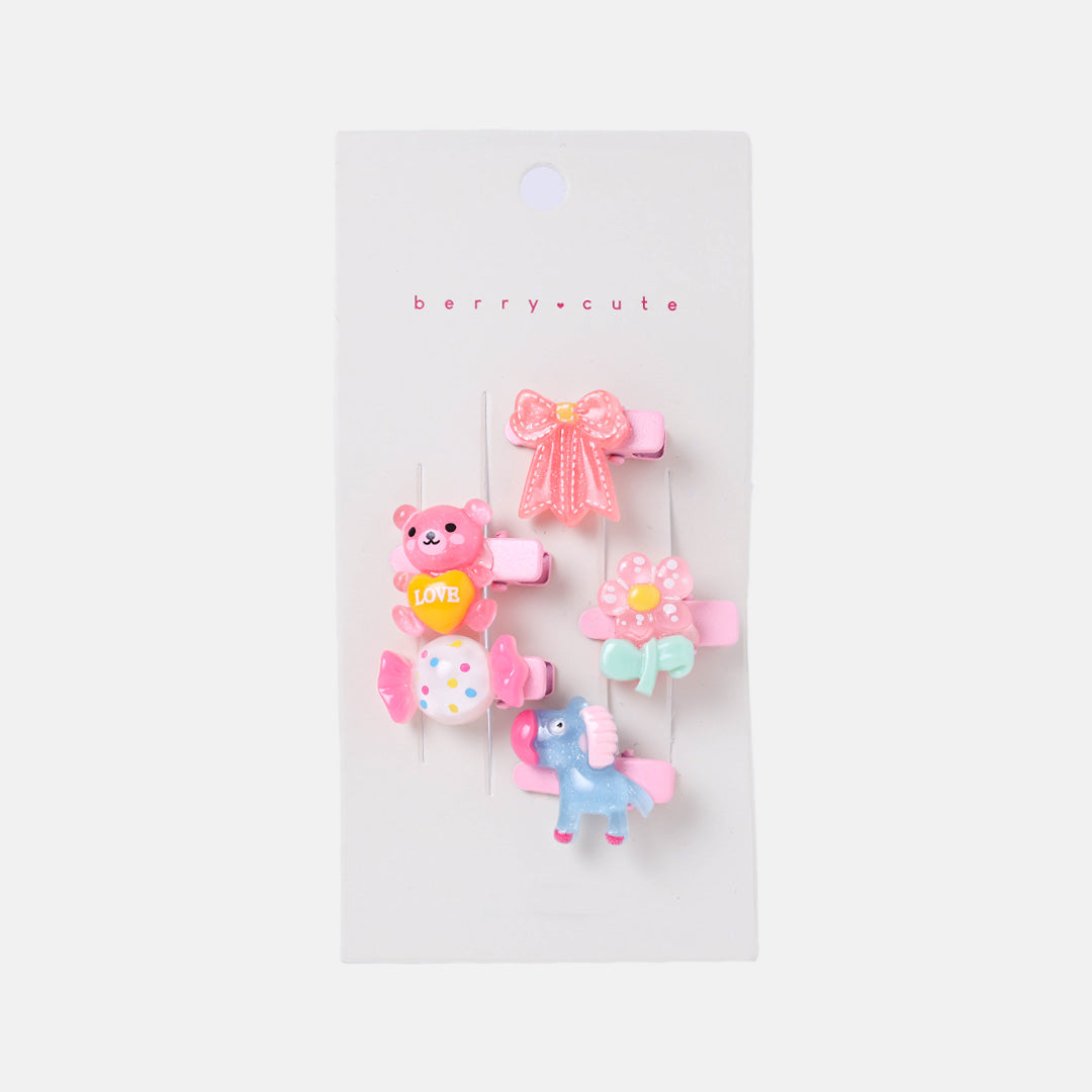 Stroberi Acrylic Character Mix Hair Clip Set