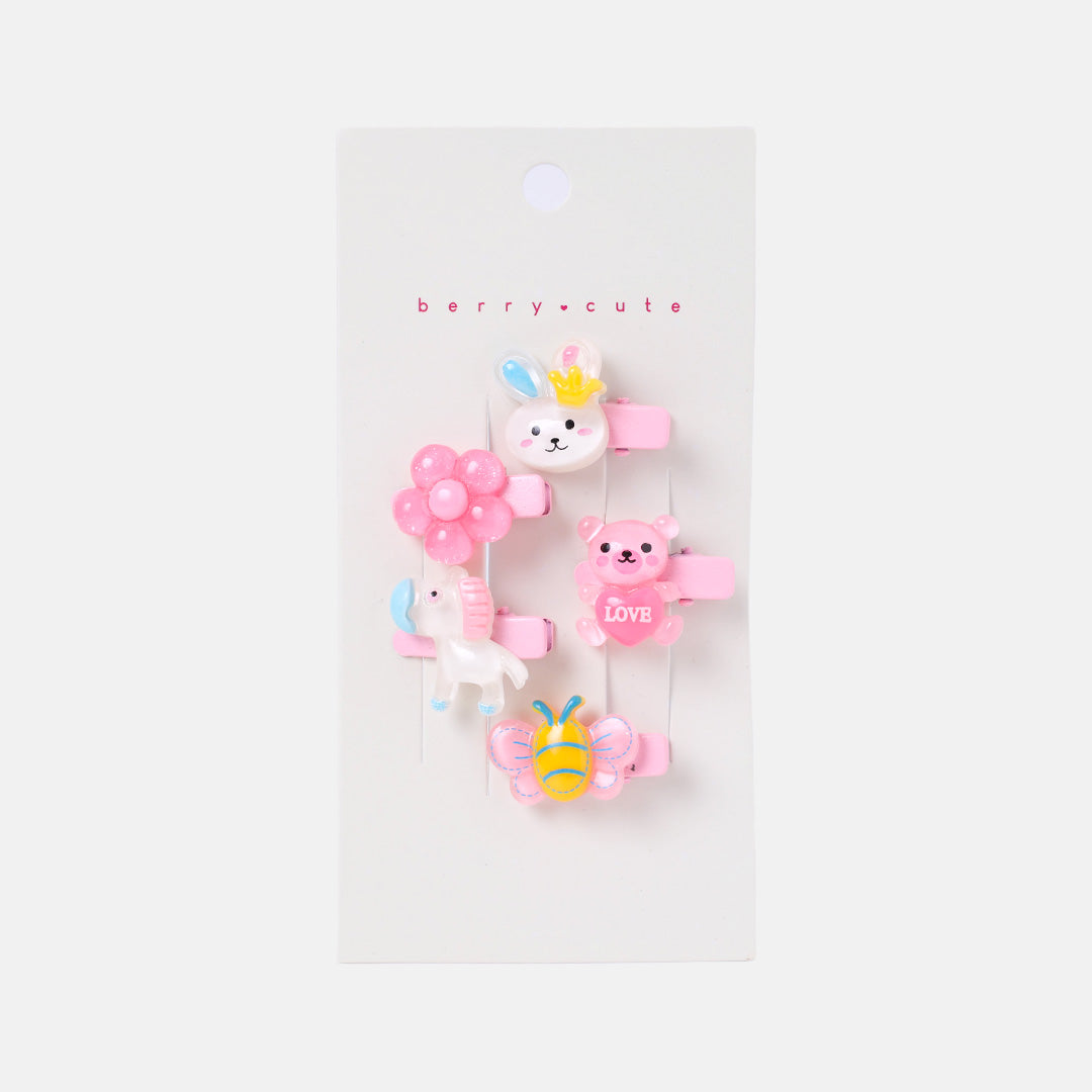 Stroberi Acrylic Character Mix Hair Clip Set