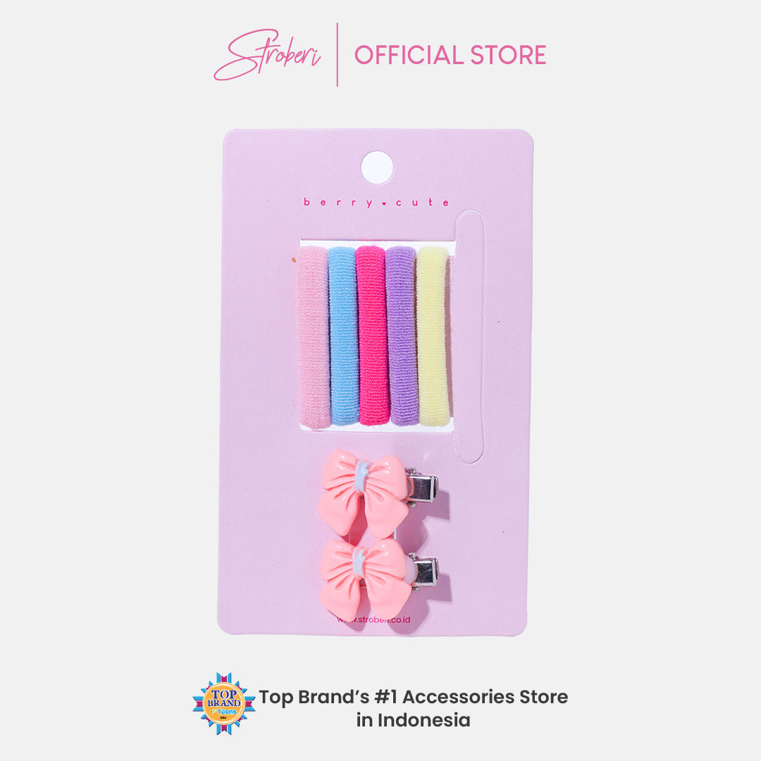 Stroberi Colorful Baby Hair Tie & Clip Set