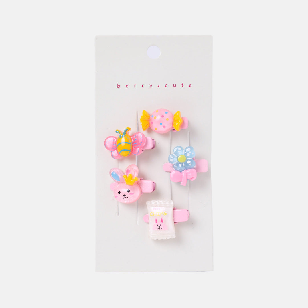 Stroberi Acrylic Character Mix Hair Clip Set