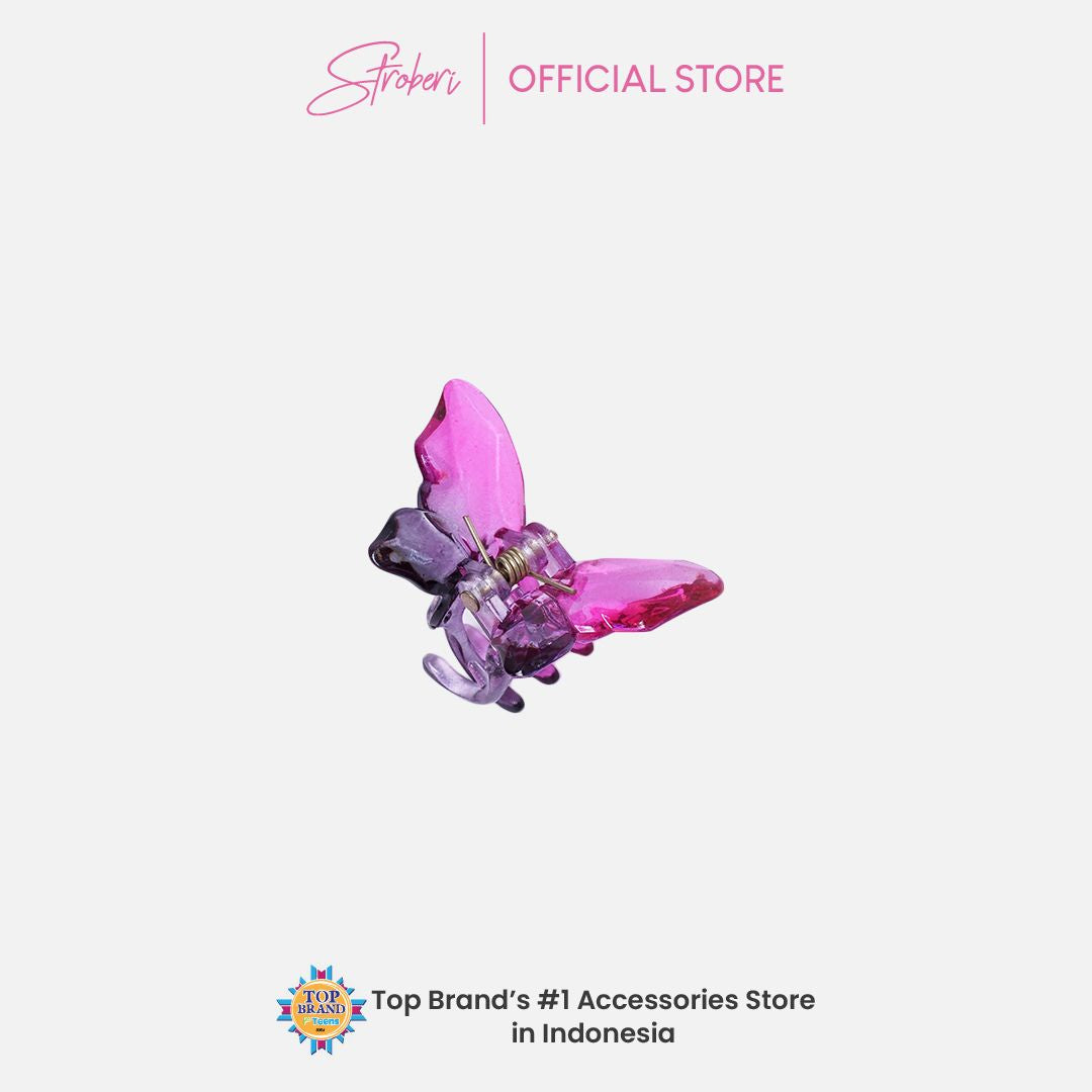 Stroberi Gradient Butterfly Small Hair Clip