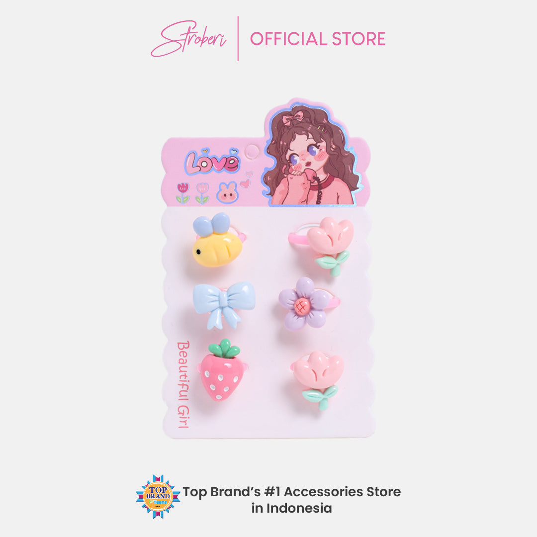 Stroberi Character Kids Ring Set