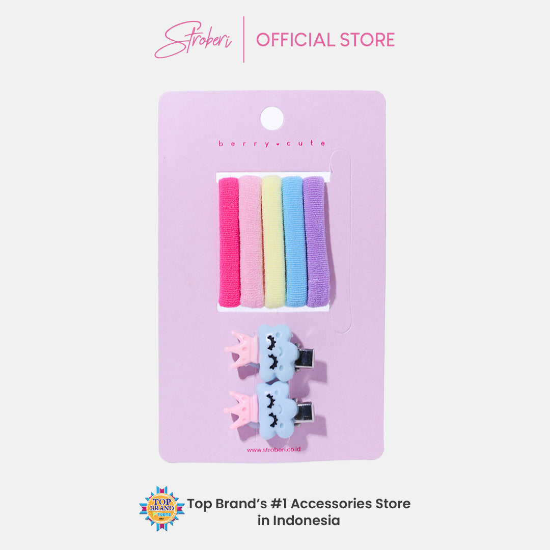 Stroberi Colorful Baby Hair Tie & Clip Set