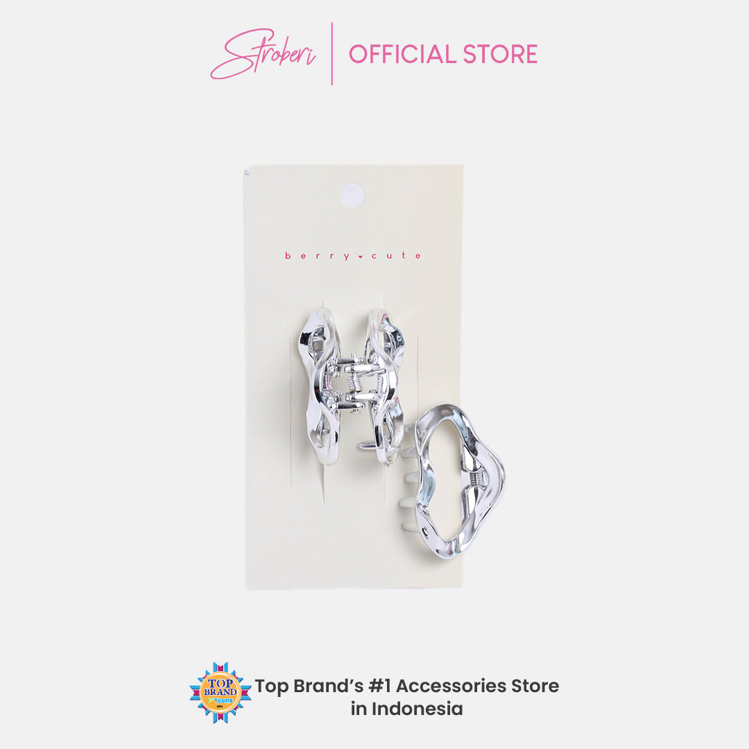 Stroberi Gold & Silver Hair Clip Set