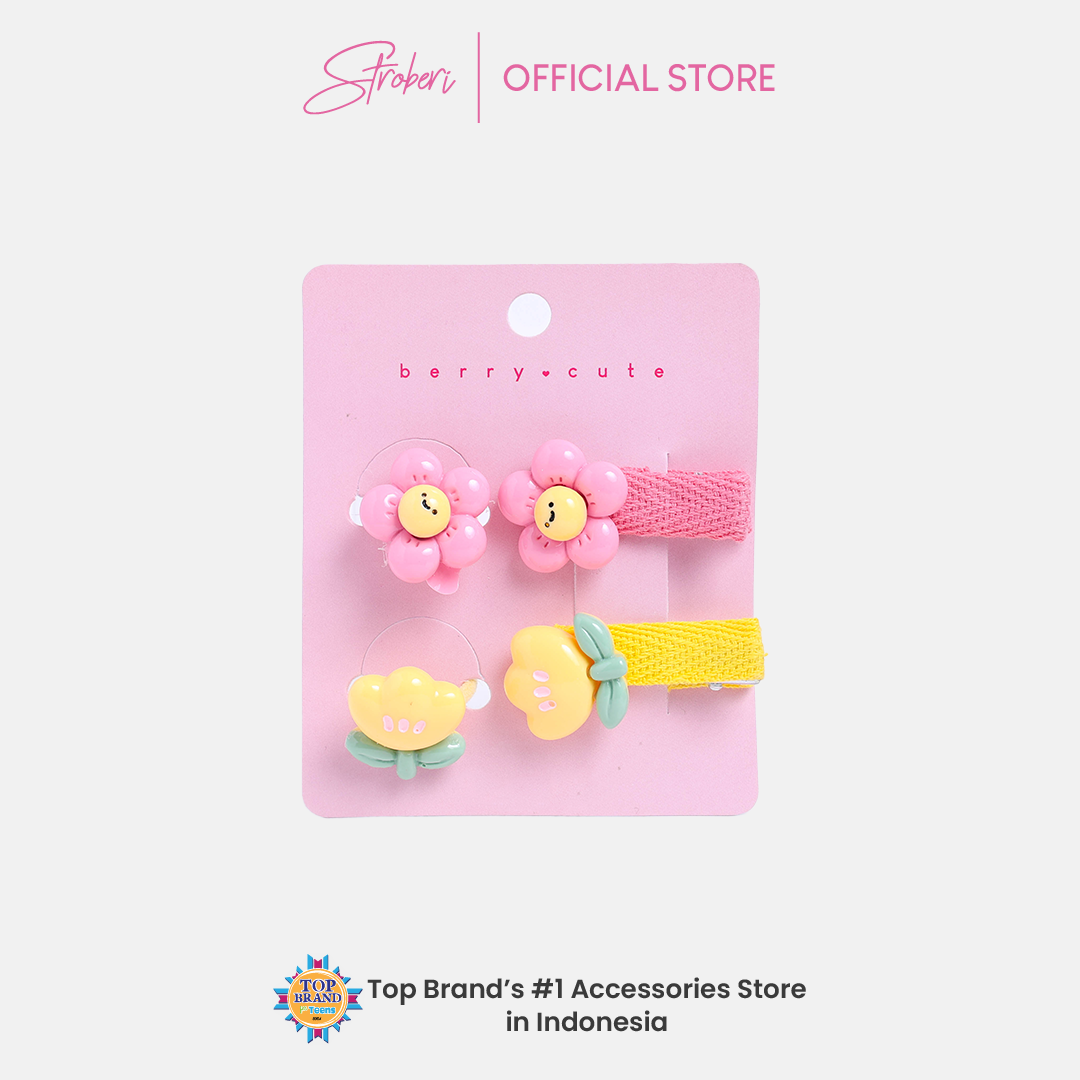 Stroberi Kids Character Clip & Hair Tie Set