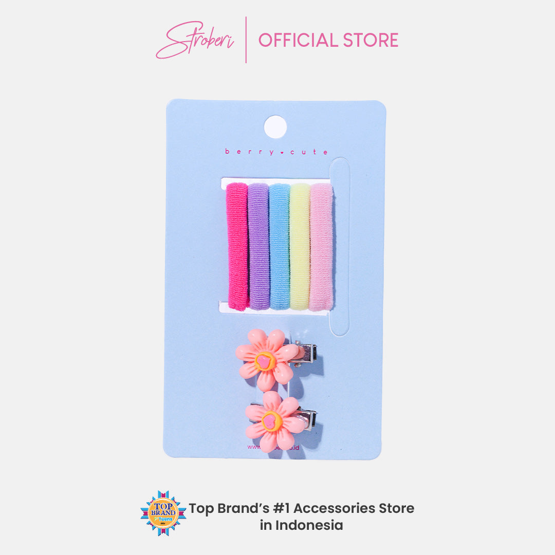 Stroberi Colorful Baby Hair Tie & Clip Set