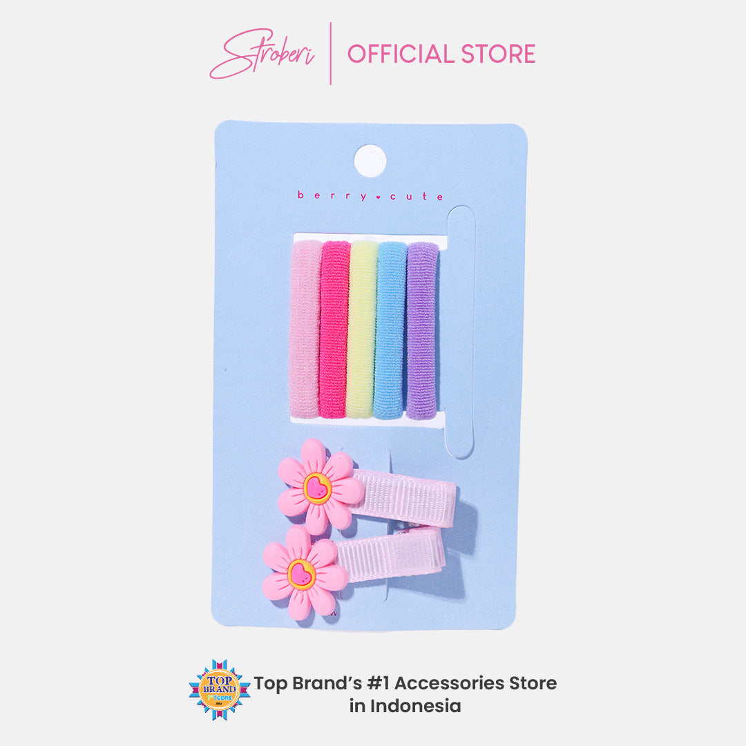 Stroberi Colorful Baby Hair Tie & Clip Set
