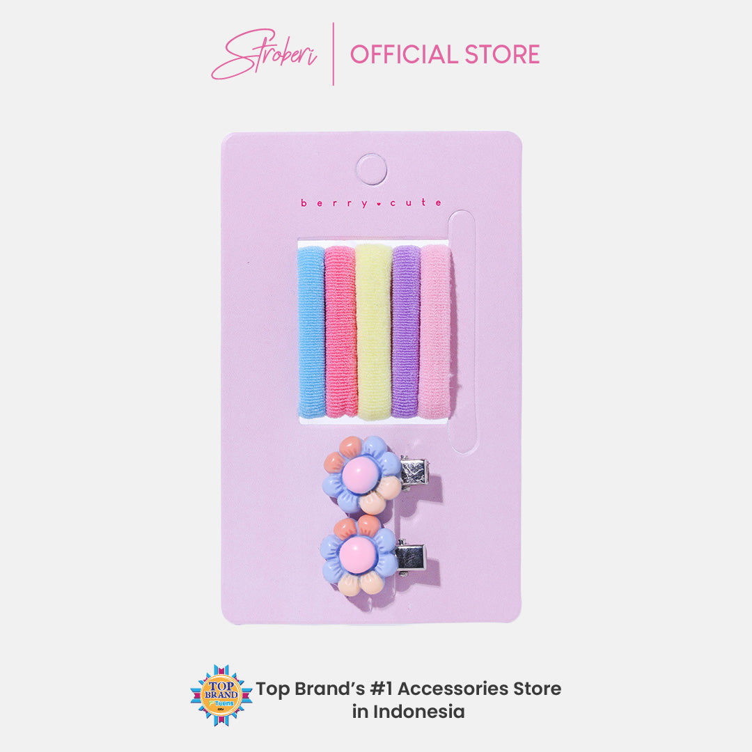 Stroberi Colorful Baby Hair Tie & Clip Set