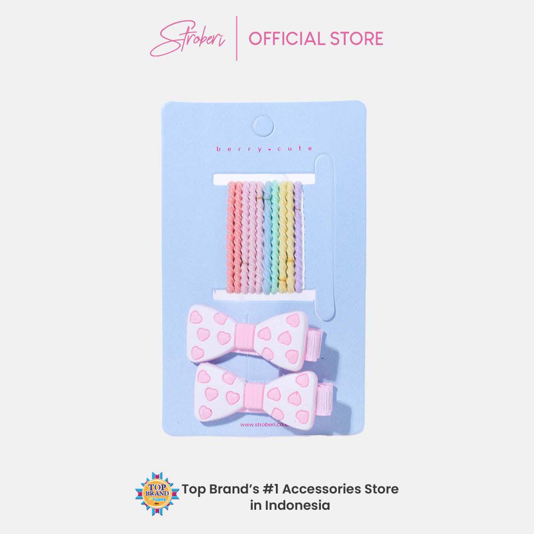 Stroberi Colorful Baby Hair Tie & Clip Set