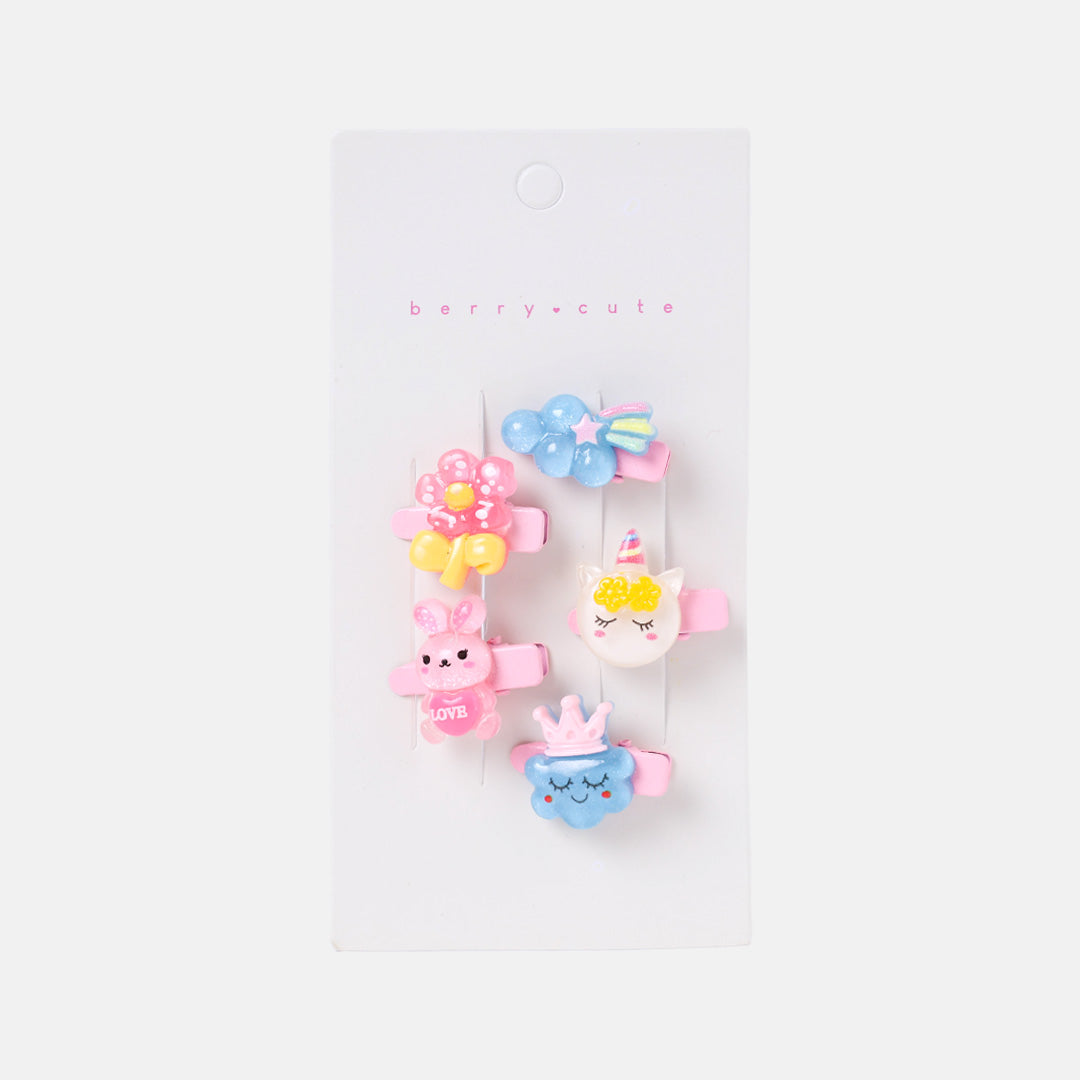 Stroberi Acrylic Character Mix Hair Clip Set