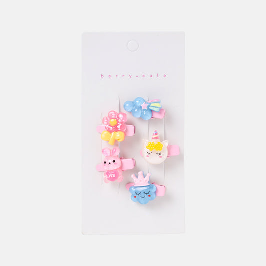 Stroberi Acrylic Character Mix Hair Clip Set