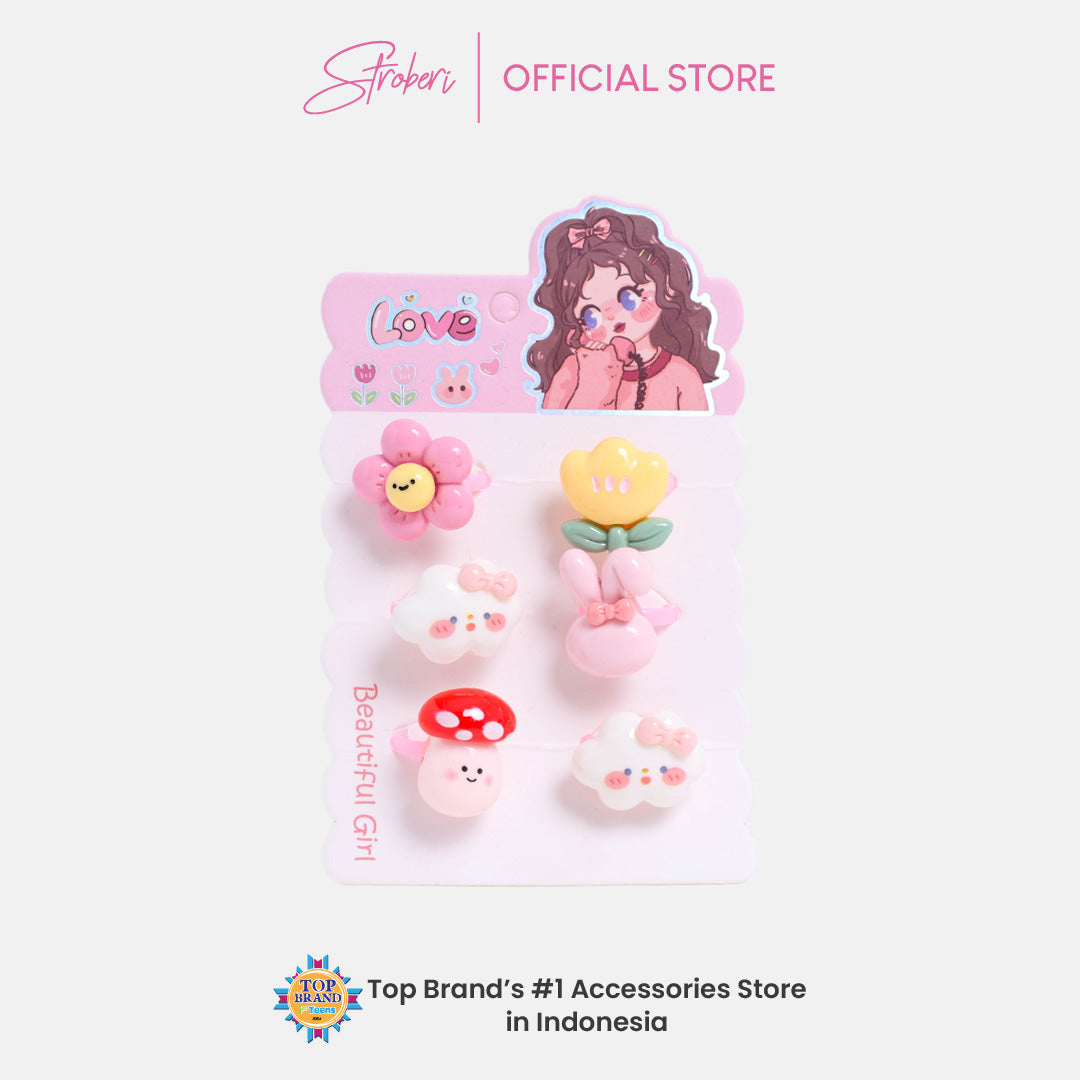 Stroberi Character Kids Ring Set