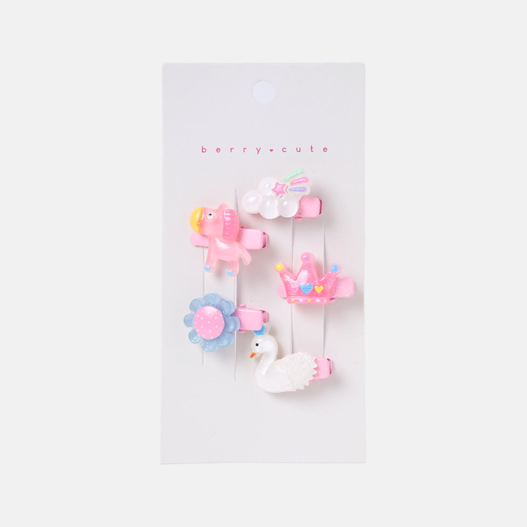 Stroberi Acrylic Character Mix Hair Clip Set