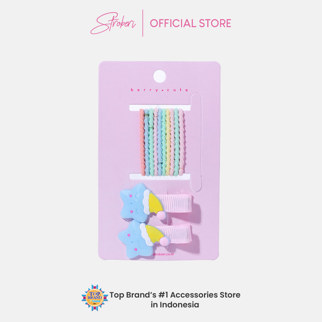 Stroberi Colorful Baby Hair Tie & Clip Set