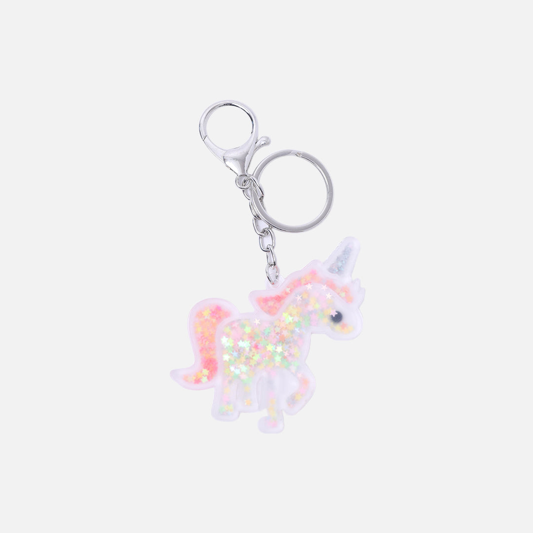 Stroberi Unicorn Shaker Acrylic Keychain