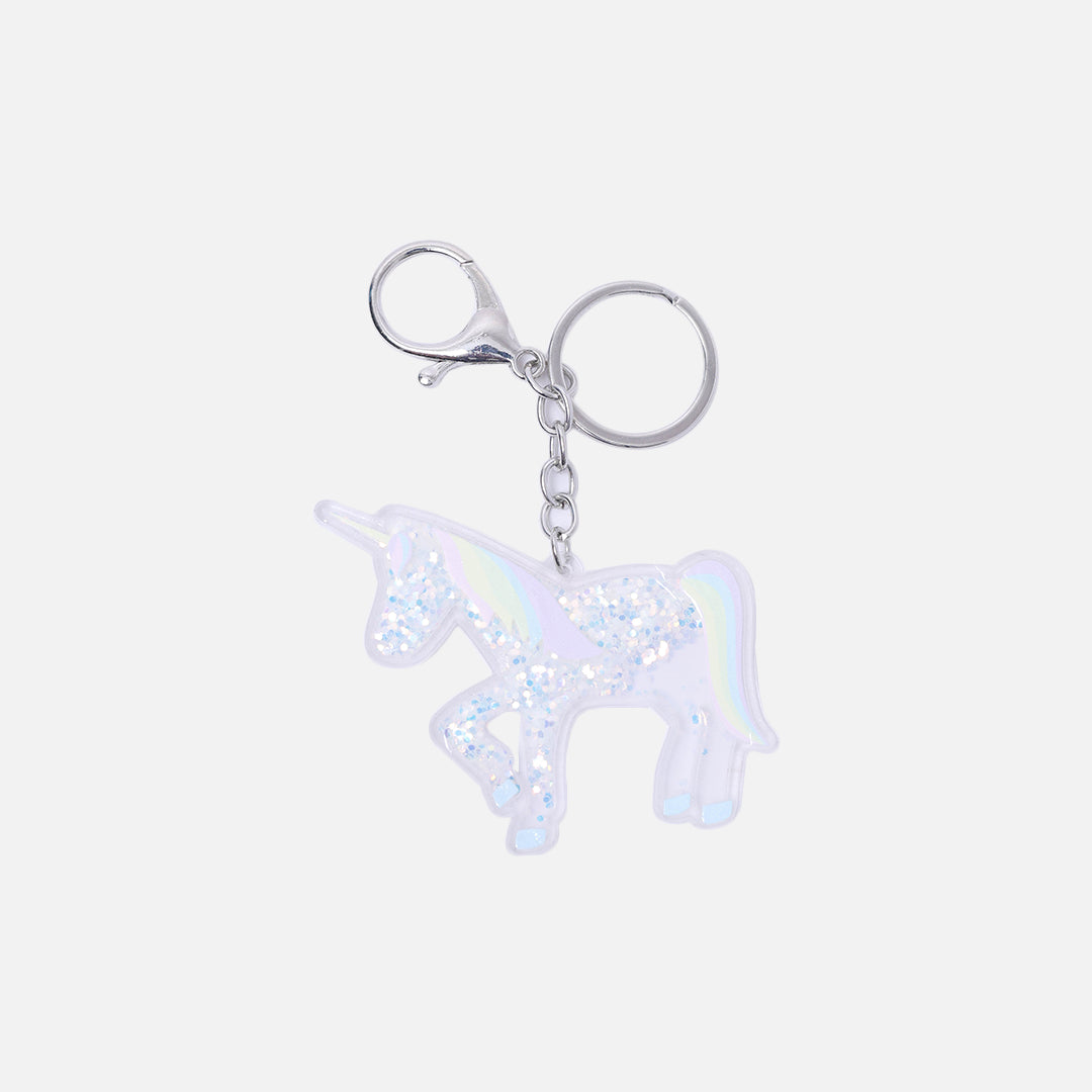 Stroberi Unicorn Shaker Acrylic Keychain