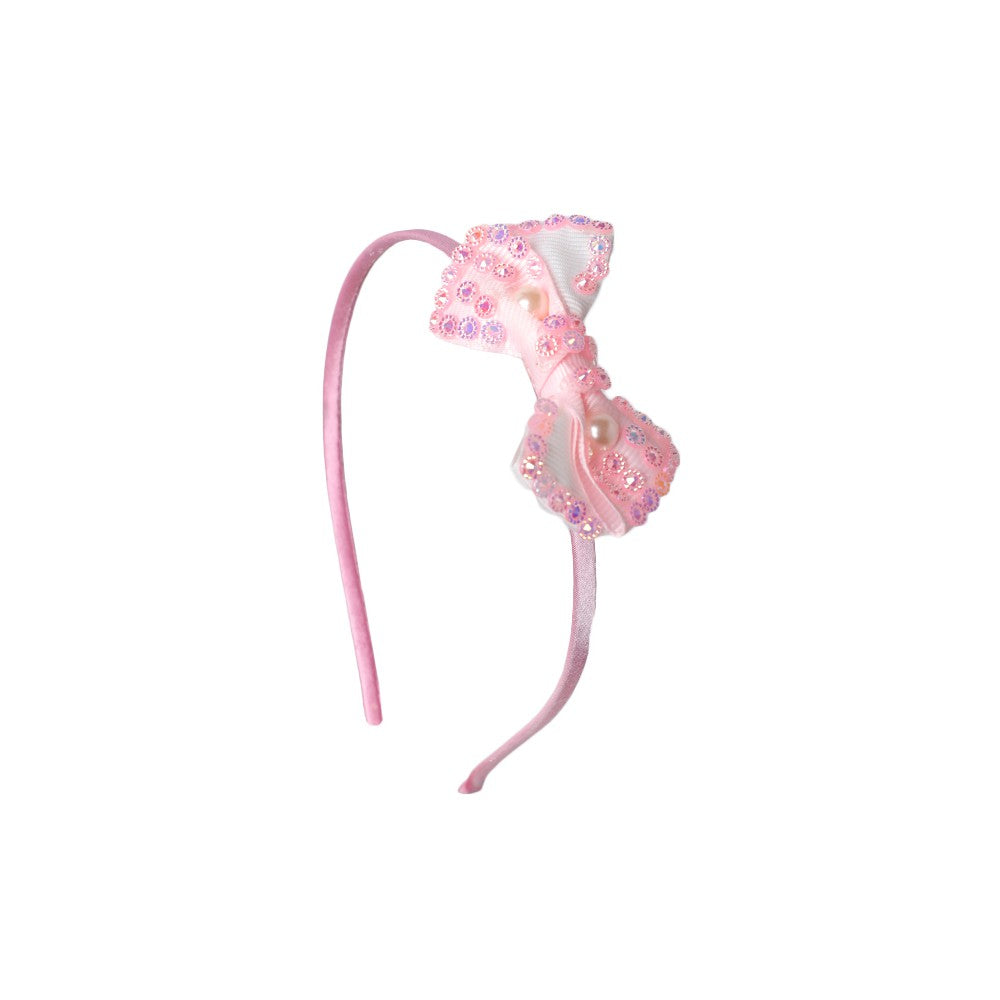 Stroberi Glitter Bow Tulle Headband