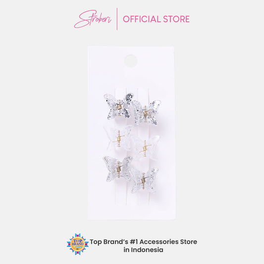 Stroberi Butterfly Hair Clip Set