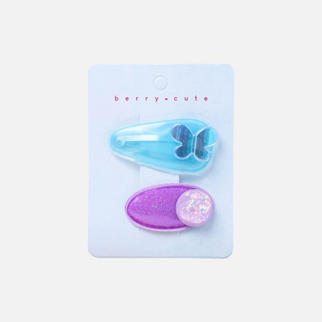 Stroberi Trans Mix Glitter Snap Clip