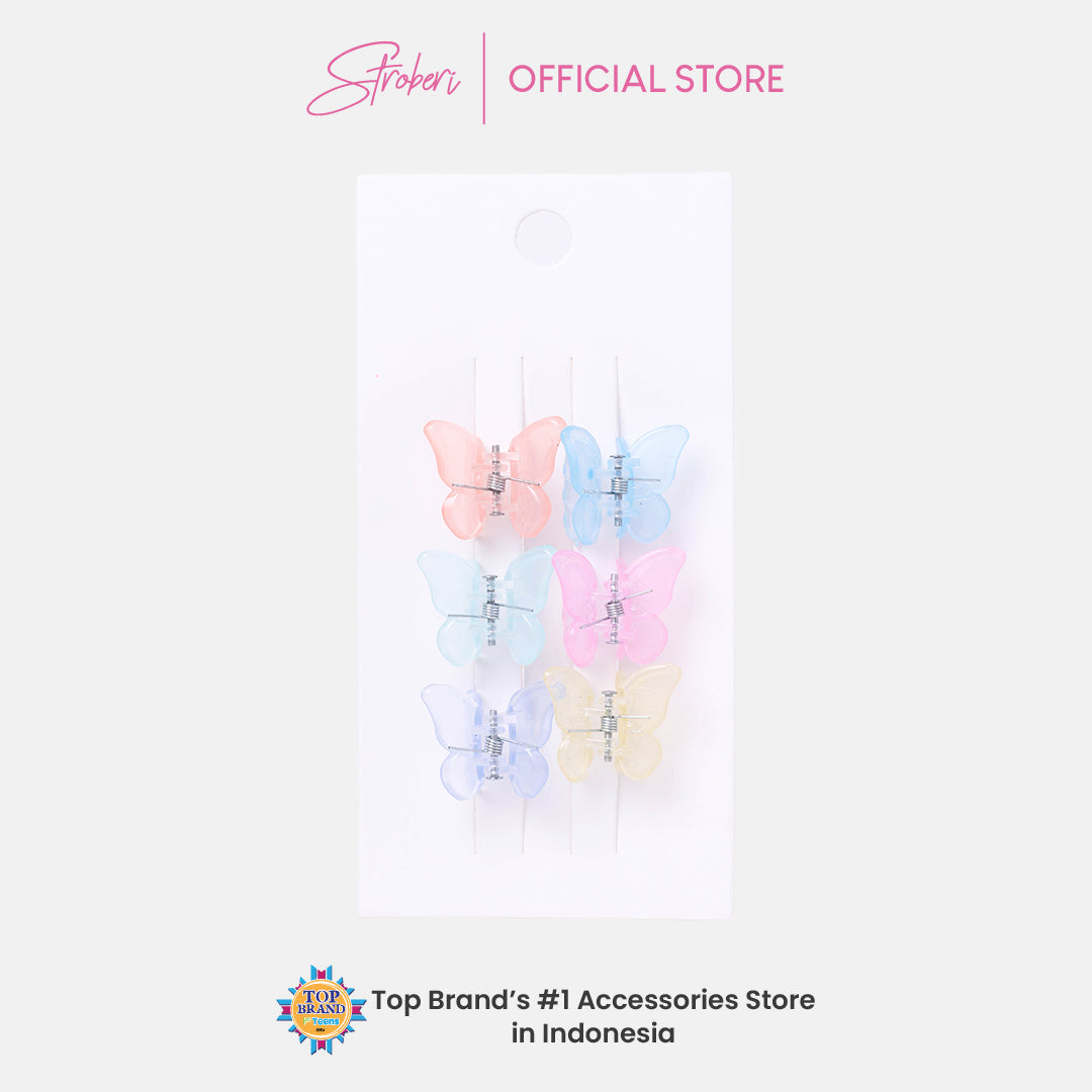 Stroberi Butterfly Hair Clip Set