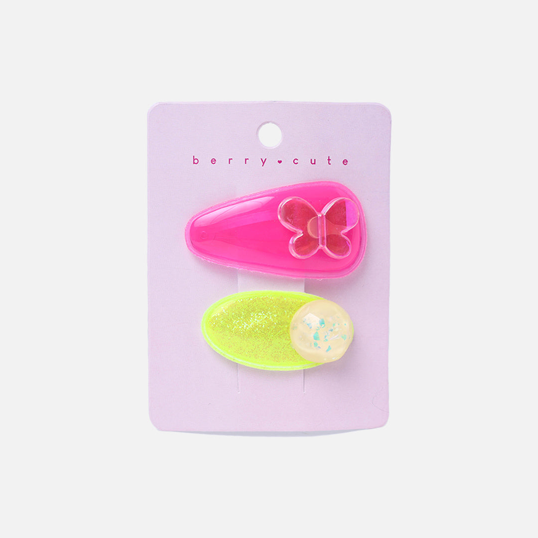 Stroberi Trans Mix Glitter Snap Clip