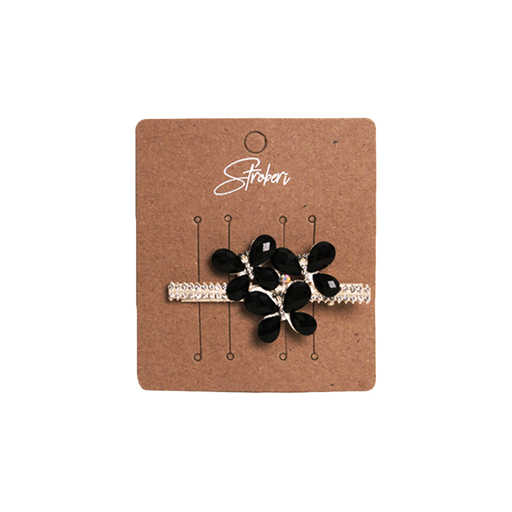 Stroberi Rhinestone Flower & Butterfly Set Hair Clip