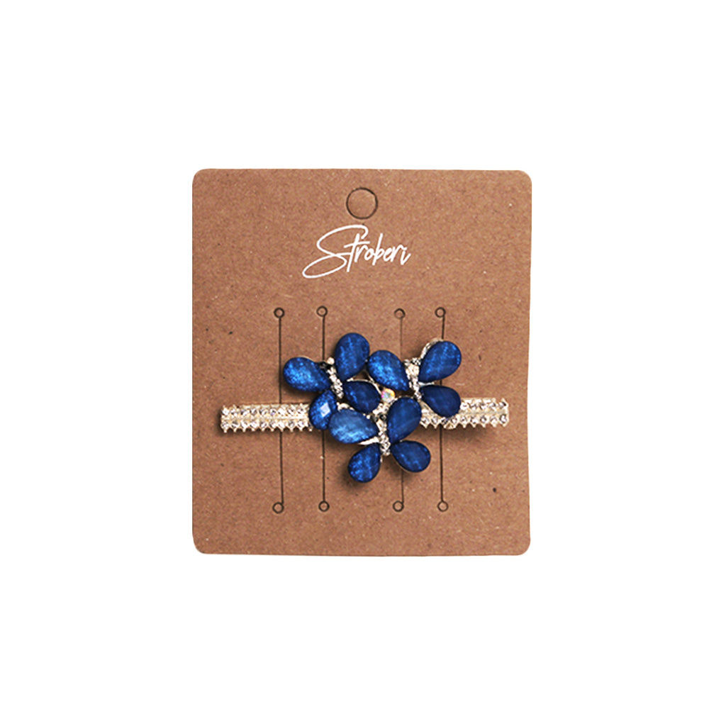 Stroberi Rhinestone Flower & Butterfly Set Hair Clip