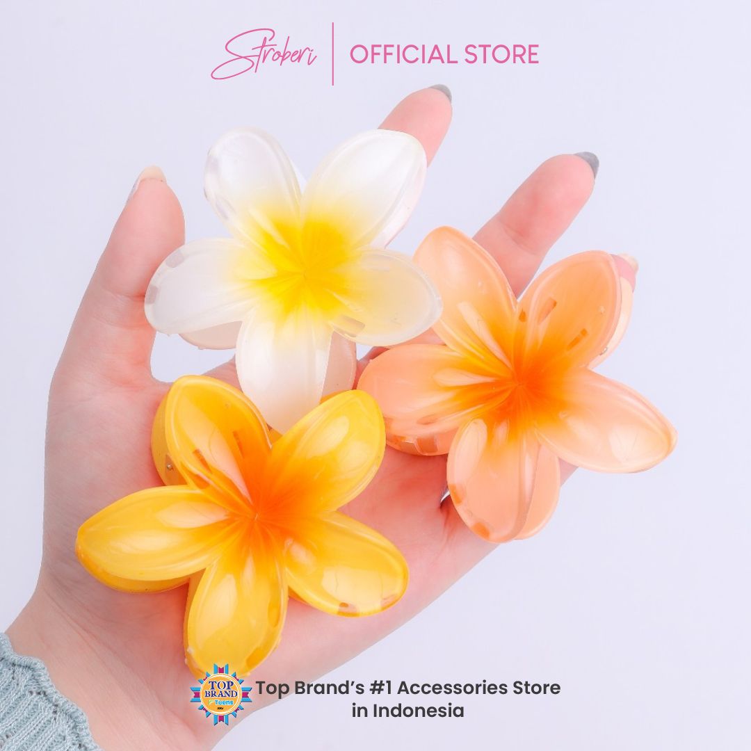 Stroberi Frangipani Flower Hair Clip