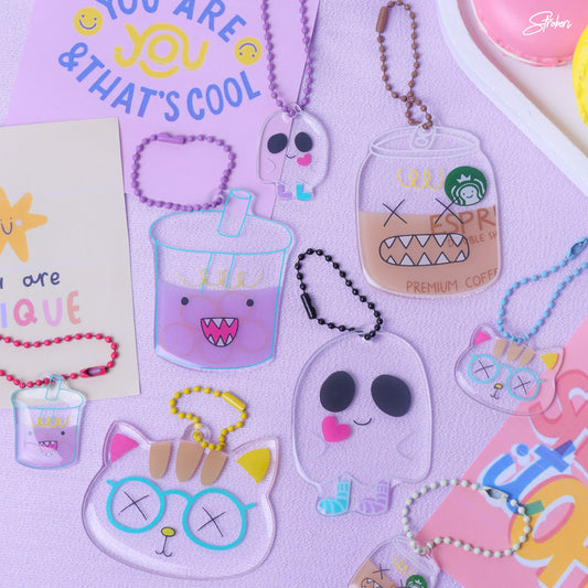 Stroberi Clear Line Keychain