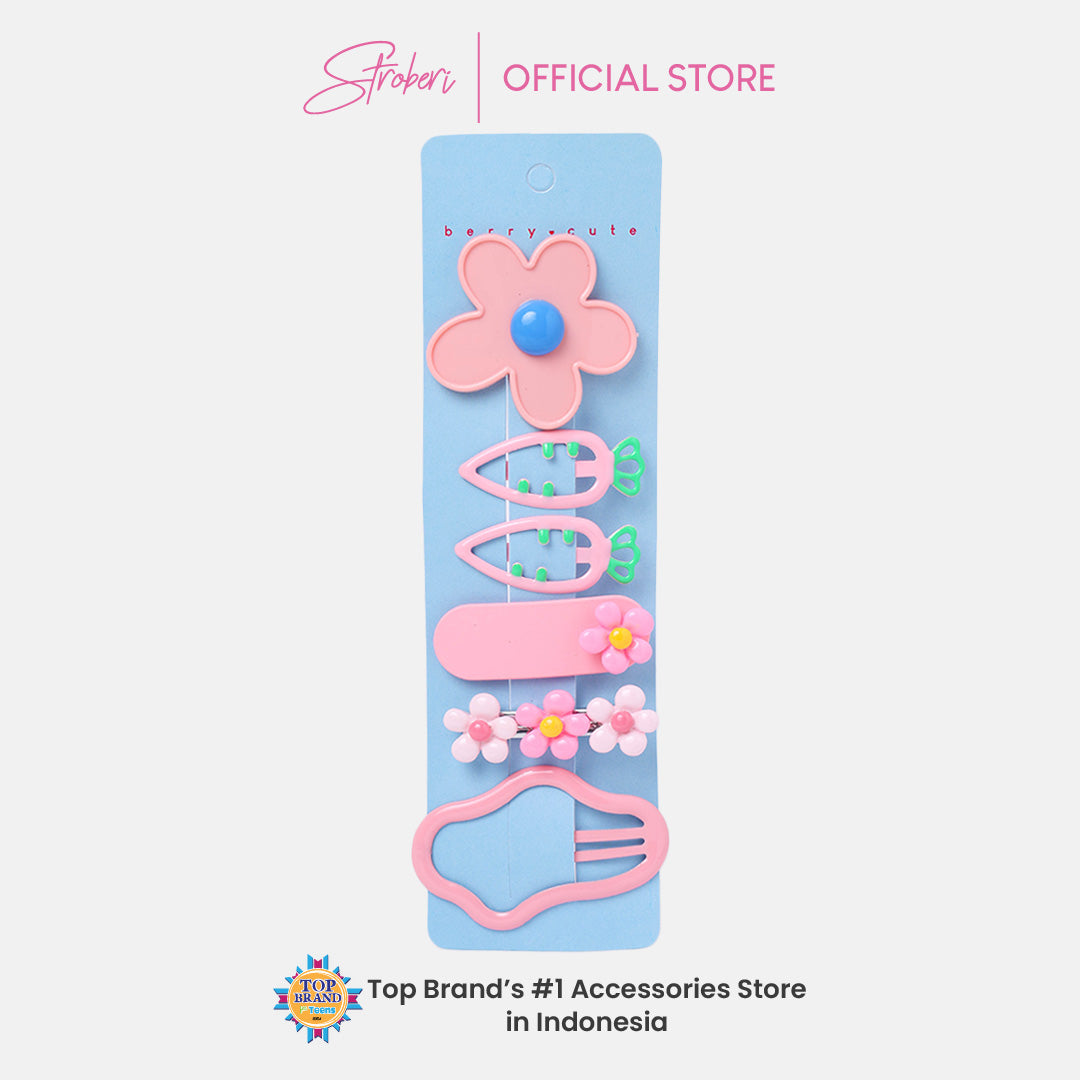 Stroberi Flower & Mix Hair Clip Set