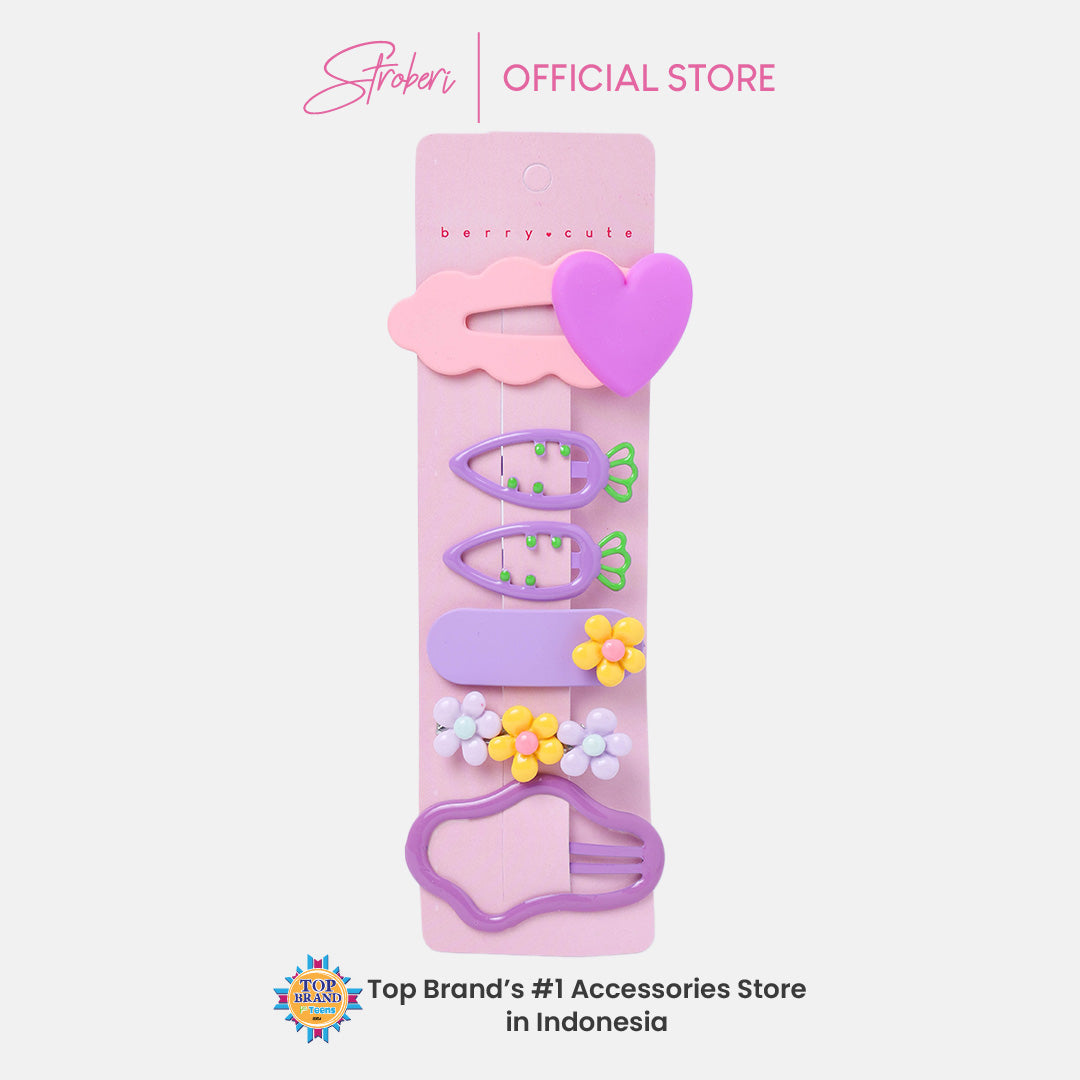 Stroberi Flower & Mix Hair Clip Set