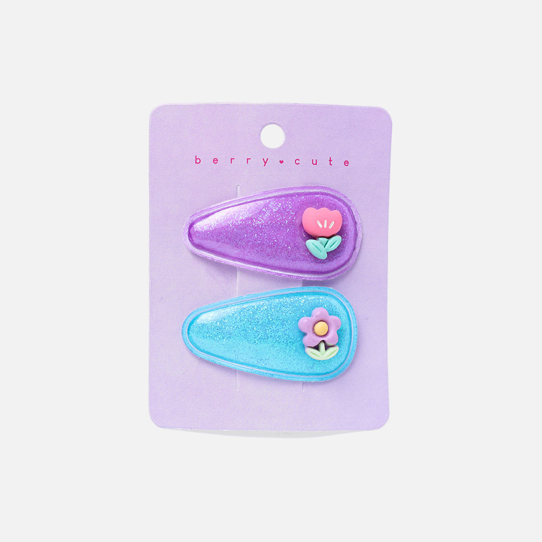 Stroberi Trans Mix Glitter Snap Clip