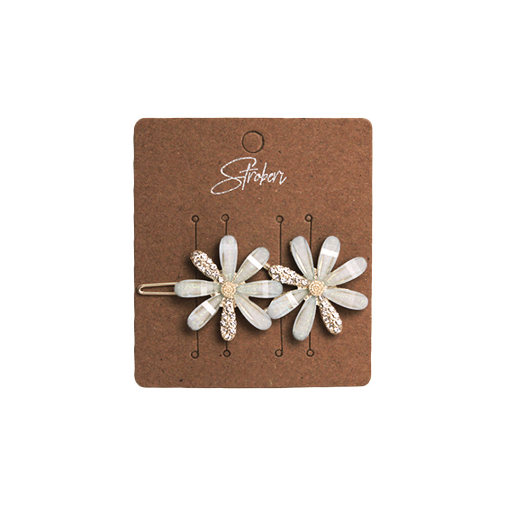 Stroberi Rhinestone Flower & Butterfly Set Hair Clip