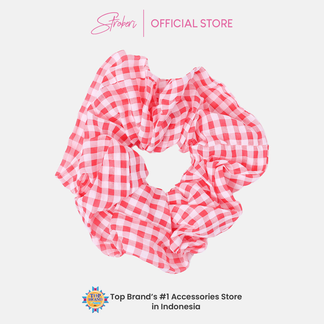 Stroberi Scrunchie Motif -1 Hair Tie