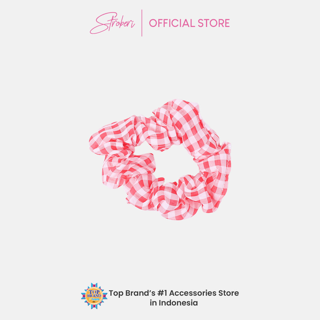Stroberi Mini Scrunchie Motif -1 Hair Tie