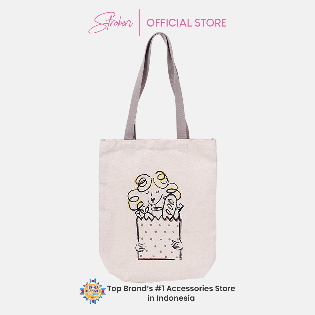 Stroberi Girl Canvas Tote Bag