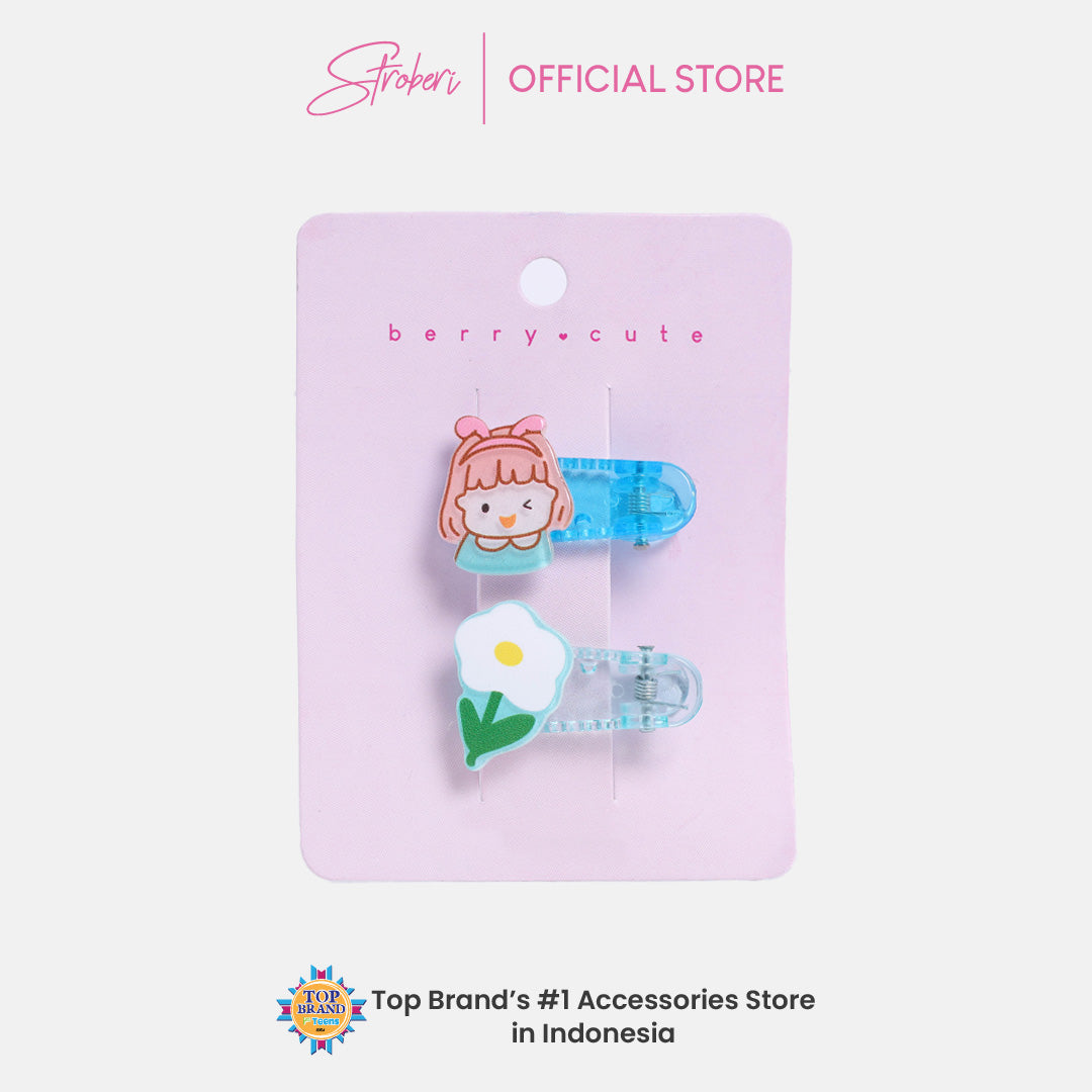 Stroberi Transparent Cartoon Kids Hair Clip