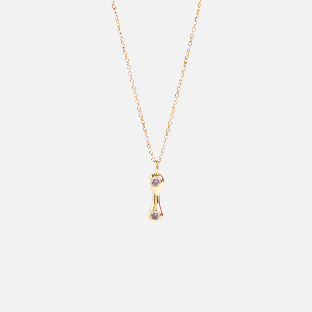 Stroberi Bling Alphabet Chain Necklace (Gold)
